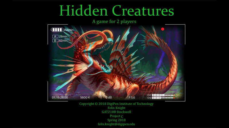 The game's box art- title, number of players, class information, and the art is an alien creature with a camera interface overlay.